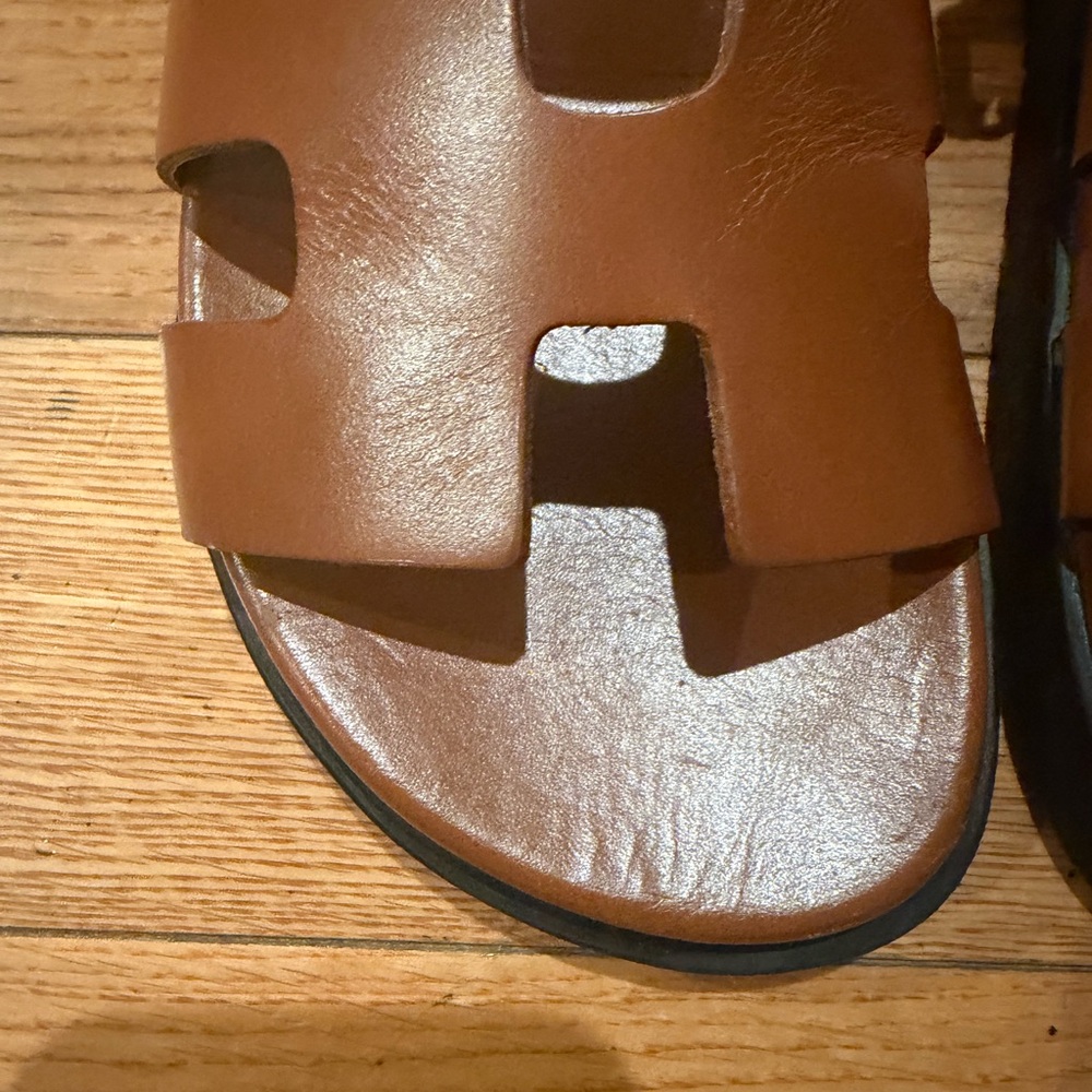 Steve Madden MAYVEN Brown Leather Slide Sandals - Picture 4 of 7